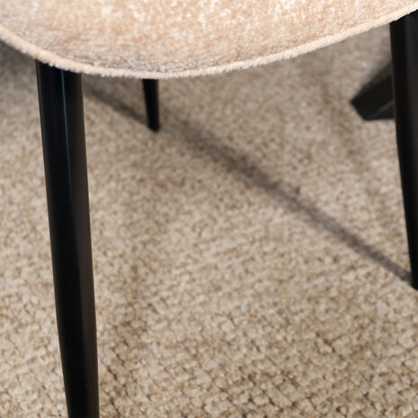 Lizzely Garden & Living Eetkamerstoel De Vince beige chenille eetstoel