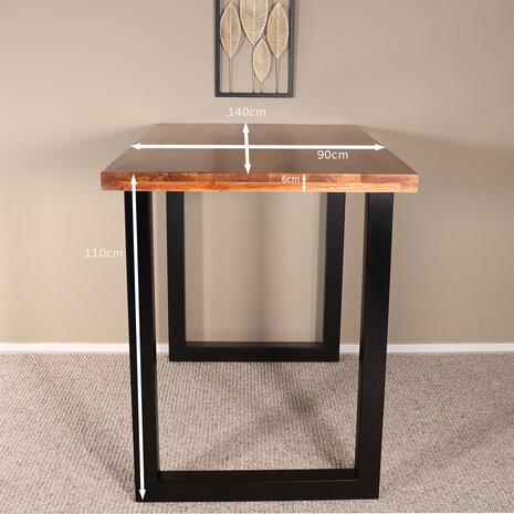 Lizzely Garden & Living Bartafel Pixie 140cm bruin mangohout Lizzely Garden & Living Bartafel Pixie 140cm bruin mangohout