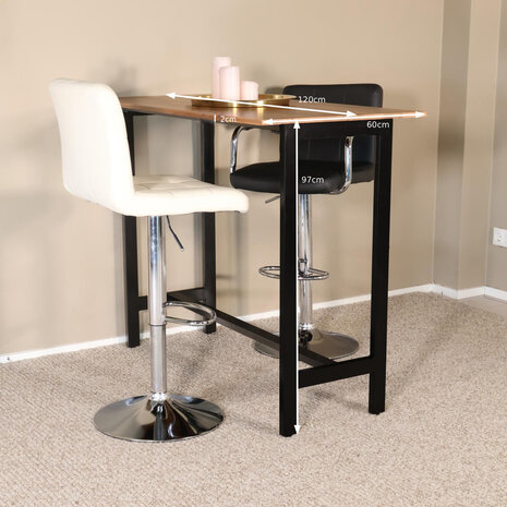 Lizzely Garden & Living Bartafel Bax duurzaam mangohout 120x60cm industrieel mango bar tafel