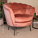 Lizzely Garden & Living Fauteuil zitbank 1 persoons stoel Anna velvet oud roze bankje