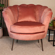 Lizzely Garden & Living Fauteuil zitbank 1 persoons stoel Anna velvet oud roze bankje