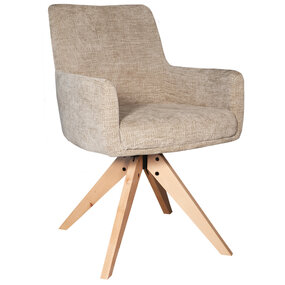 Lizzely Garden & Living Eetkamerstoel draaibaar Gemma taupe draaibare eetstoel