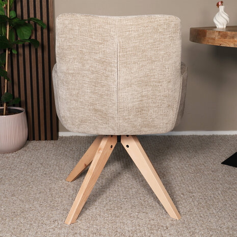 Lizzely Garden & Living Eetkamerstoel draaibaar Gemma taupe draaibare eetstoel