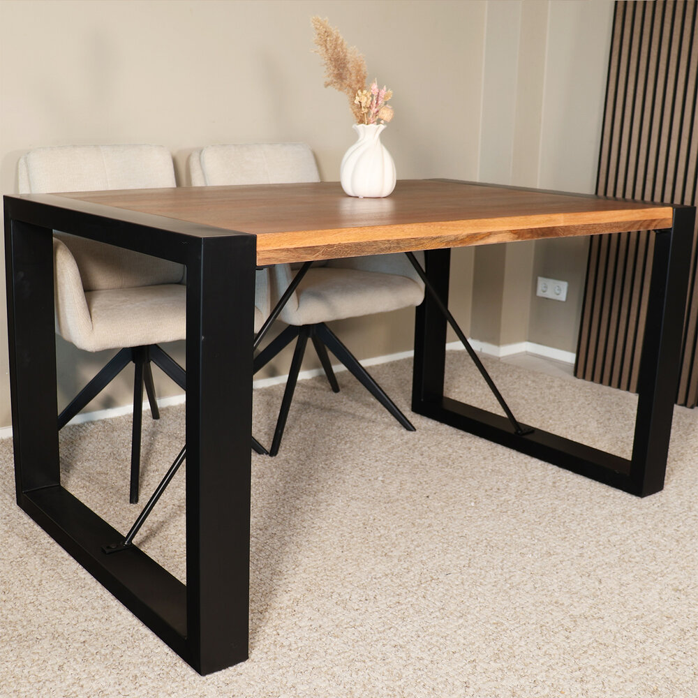Eettafel rechthoekig mangohout Jonas lichtbruin 140cm duurzaam mango tafel eetkamertafel hout Eettafel rechthoekig mangohout Jonas lichtbruin 140cm duurzaam mango tafel eetkamertafel hout
