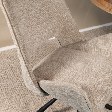 Lizzely Garden & Living Eetkamerstoel draaibaar Kevin taupe draaibare eetstoel