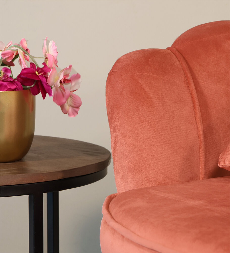 Fauteuil zitbank 1 persoons Belle oud roze bankje