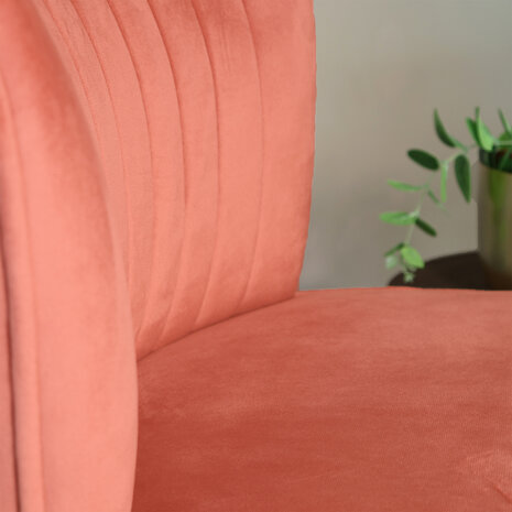 Lizzely Garden & Living Fauteuil zitbank 1 persoons Rilaan velvet oud roze stoel