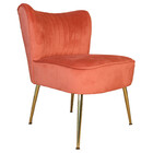Fauteuil zitbank 1 persoons Rilaan velvet oud roze stoel