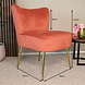 Lizzely Garden & Living Fauteuil zitbank 1 persoons Rilaan velvet oud roze stoel