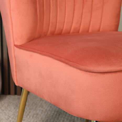 Lizzely Garden & Living Fauteuil zitbank 1 persoons Rilaan velvet oud roze stoel