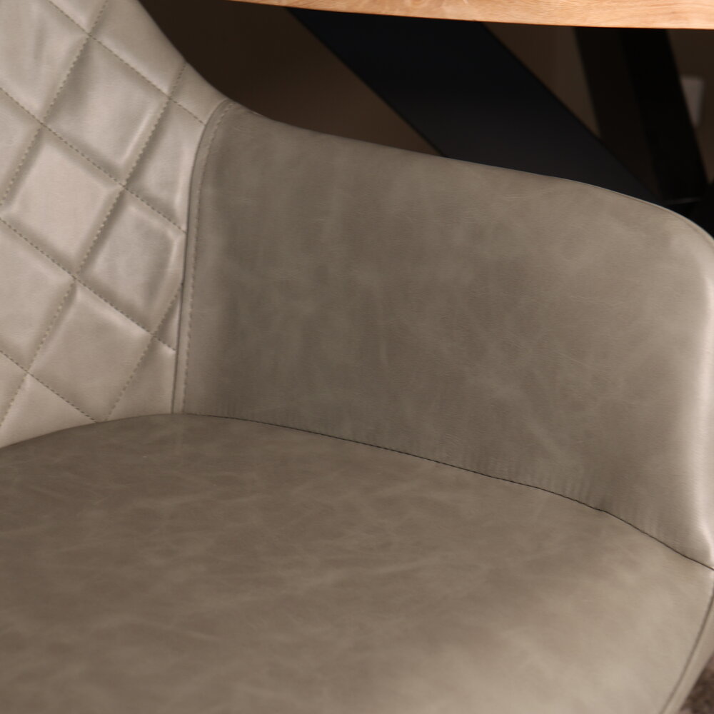 Eetkamerstoel met armleuning Yurgan donkergroen kunstleder eetstoel