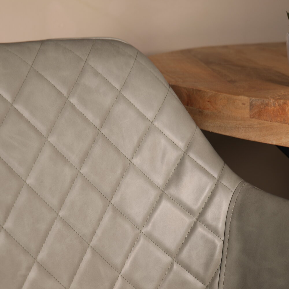 Eetkamerstoel met armleuning Yurgan donkergroen kunstleder eetstoel