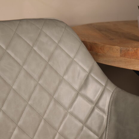 Lizzely Garden & Living Eetkamerstoel met armleuning Yurgan donkergroen kunstleder eetstoel