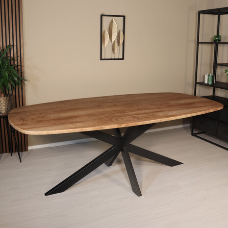 Lizzely Garden & Living Eettafel Deens ovaal 210x110cm bruin Hero ovale eettafel