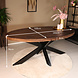 Lizzely Garden & Living Eettafel ovaal mangohout 180cm James bruin ovale industriële tafel duurzaam mango eetkamertafel