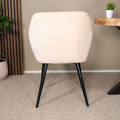 Lizzely Garden & Living Eetkamerstoel met armleuning Darcio zand velvet eetstoel