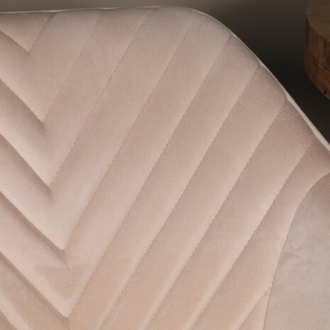Lizzely Garden & Living Eetkamerstoel met armleuning Darcio zand velvet eetstoel