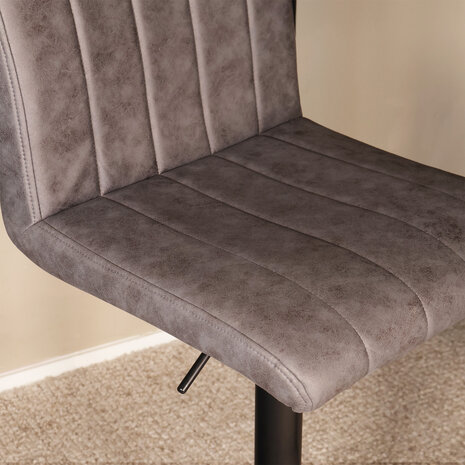 Lizzely Garden & Living Barkruk Anel met rugleuning: antraciet barstoel met zwart onderstel