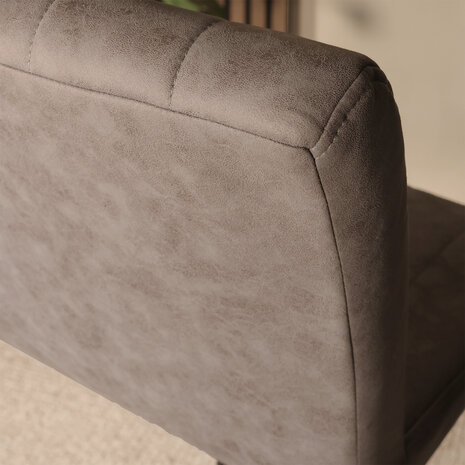 Lizzely Garden & Living Barkruk Anel met rugleuning: antraciet barstoel met zwart onderstel