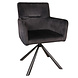 Lizzely Garden & Living Eetkamerstoel draaibaar met armleuning Puck velvet zwart
