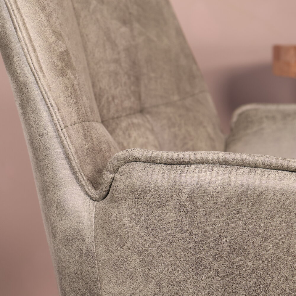 Eetkamerstoel met armleuning Bowie donkergroen microvezel eetstoel industrieel Eetkamerstoel met armleuning Bowie donkergroen microvezel eetstoel industrieel