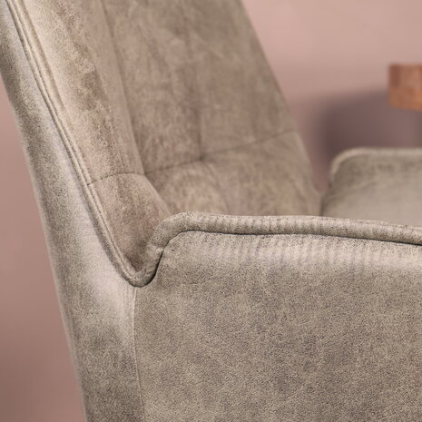 Lizzely Garden & Living Eetkamerstoel met armleuning Bowie donkergroen microvezel eetstoel industrieel Lizzely Garden & Living Eetkamerstoel met armleuning Bowie donkergroen microvezel eetstoel industrieel