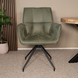Lizzely Garden & Living Eetkamerstoel met armleuning Bowie donkergroen microvezel eetstoel industrieel Lizzely Garden & Living Eetkamerstoel met armleuning Bowie donkergroen microvezel eetstoel industrieel