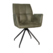 Lizzely Garden & Living Eetkamerstoel met armleuning Bowie donkergroen microvezel eetstoel industrieel Lizzely Garden & Living Eetkamerstoel met armleuning Bowie donkergroen microvezel eetstoel industrieel