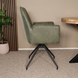 Lizzely Garden & Living Eetkamerstoel met armleuning Bowie donkergroen microvezel eetstoel industrieel Lizzely Garden & Living Eetkamerstoel met armleuning Bowie donkergroen microvezel eetstoel industrieel