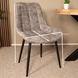 Lizzely Garden & Living Eetkamerstoel De Vince grijs chenille eetstoel