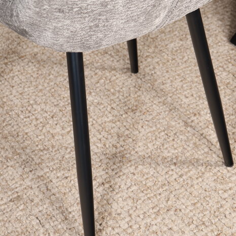 Lizzely Garden & Living Eetkamerstoel De Vince grijs chenille eetstoel