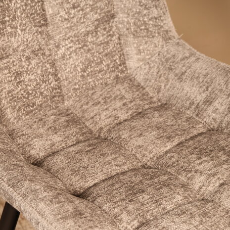 Lizzely Garden & Living Eetkamerstoel De Vince grijs chenille eetstoel
