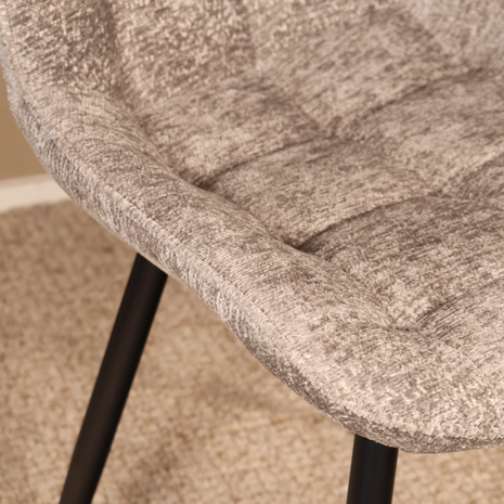 Lizzely Garden & Living Eetkamerstoel De Vince grijs chenille eetstoel