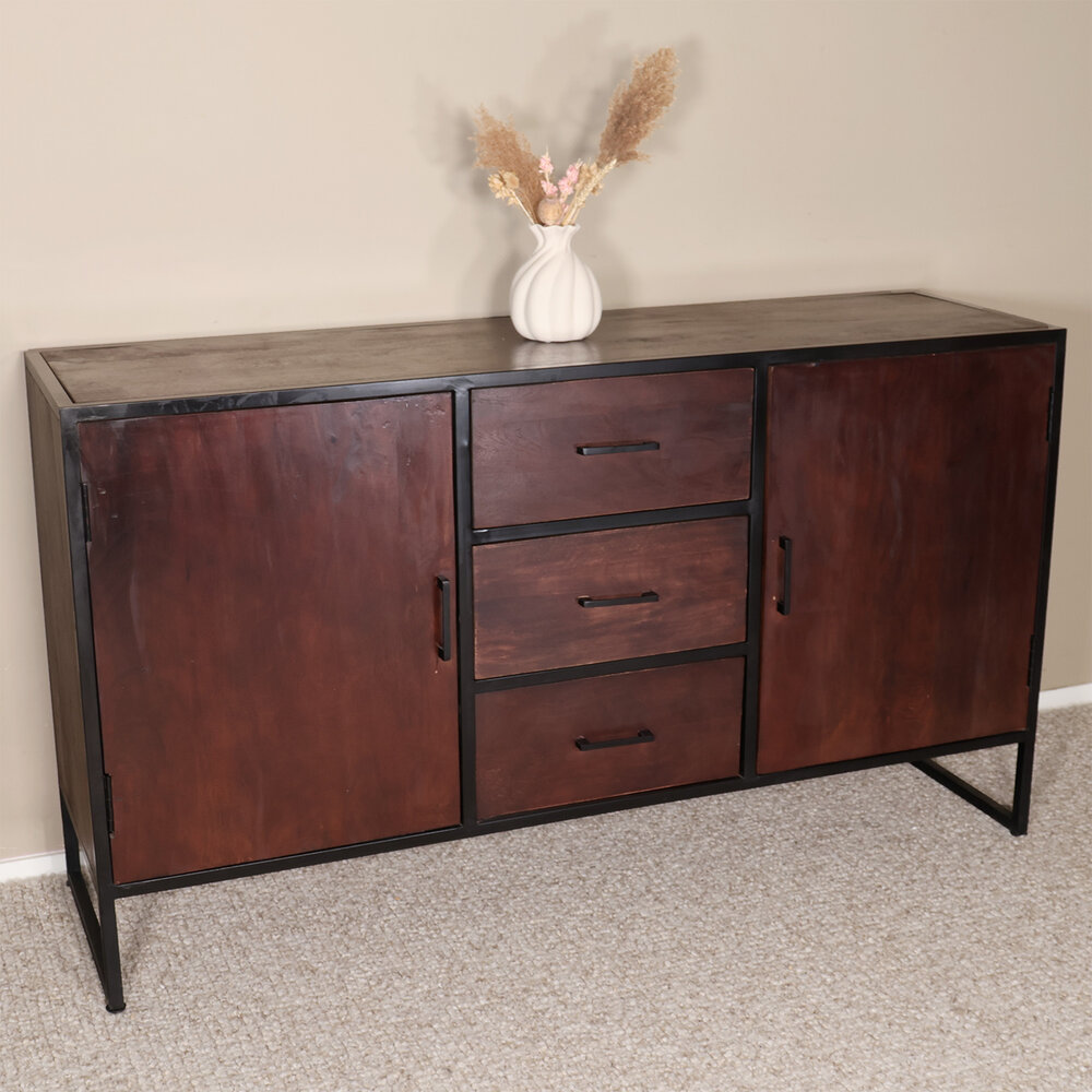 Dressoir mangohout 150cm walnoot bruin Daan