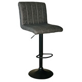 Lizzely Garden & Living Barkruk Anel met rugleuning: antraciet barstoel met zwart onderstel