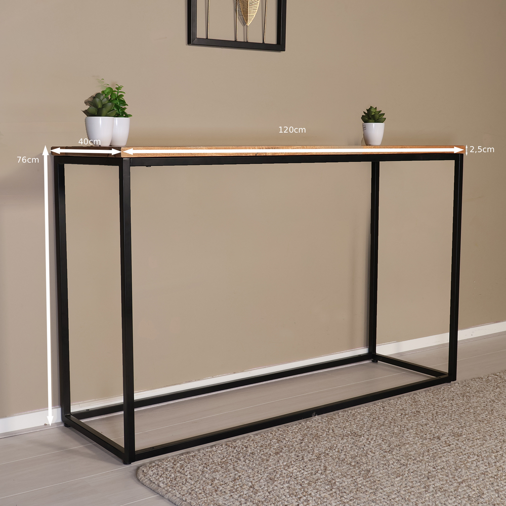 Bijzettafel mangohout Osso 120cm lichtbruin