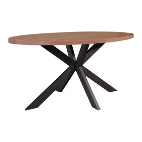 Lizzely Garden & Living Eettafel ovaal melamine 160cm Tommy bruin ovale tafel