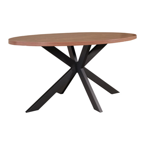 Lizzely Garden & Living Eettafel ovaal melamine 160cm Tommy bruin ovale tafel