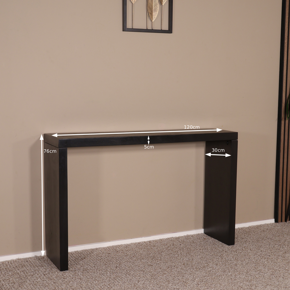 Bijzettafel mangohout Randy 120cm zwart