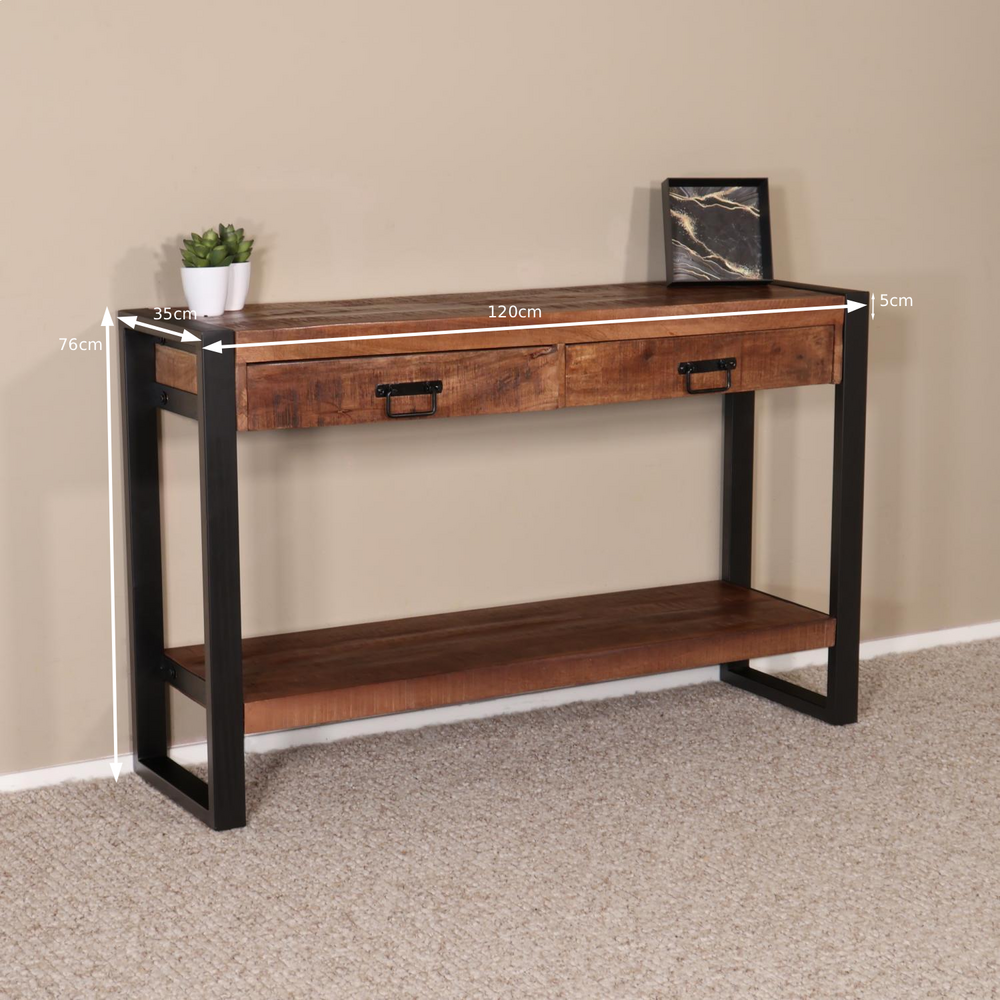 Bijzettafel 120cm mangohout Vera bruin