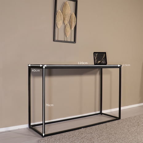 Lizzely Garden & Living Bijzettafel mangohout Osso 120cm zwart