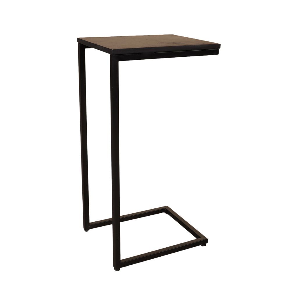 Bijzettafel Industrieel Jerry 74cm zwart mangohout
