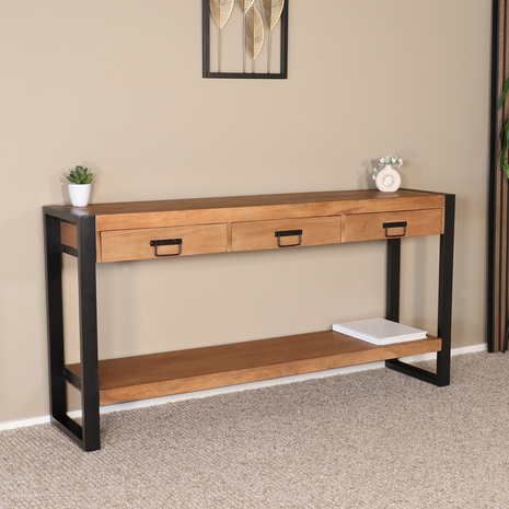 Lizzely Garden & Living Bijzettafel 150cm mangohout Vera bruin