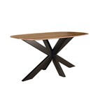 Eettafel deens ovaal mangohout 160cm Austin lichtbruin ovale tafel duurzaam mango eetkamertafel