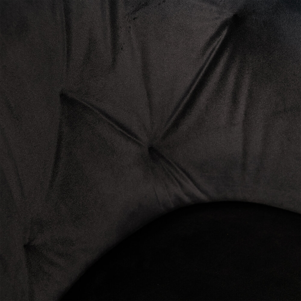 Eetkamerstoel draaibaar Tamara zwart velvet draaibare eetstoel