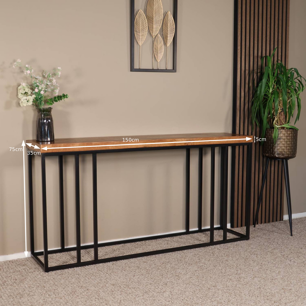 Bijzettafel mangohout Don 150cm bruin