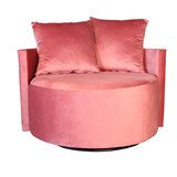 Lizzely Garden & Living Fauteuil loveseat velvet oud roze draaibare fauteuil