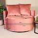 Lizzely Garden & Living Fauteuil loveseat velvet oud roze draaibare fauteuil