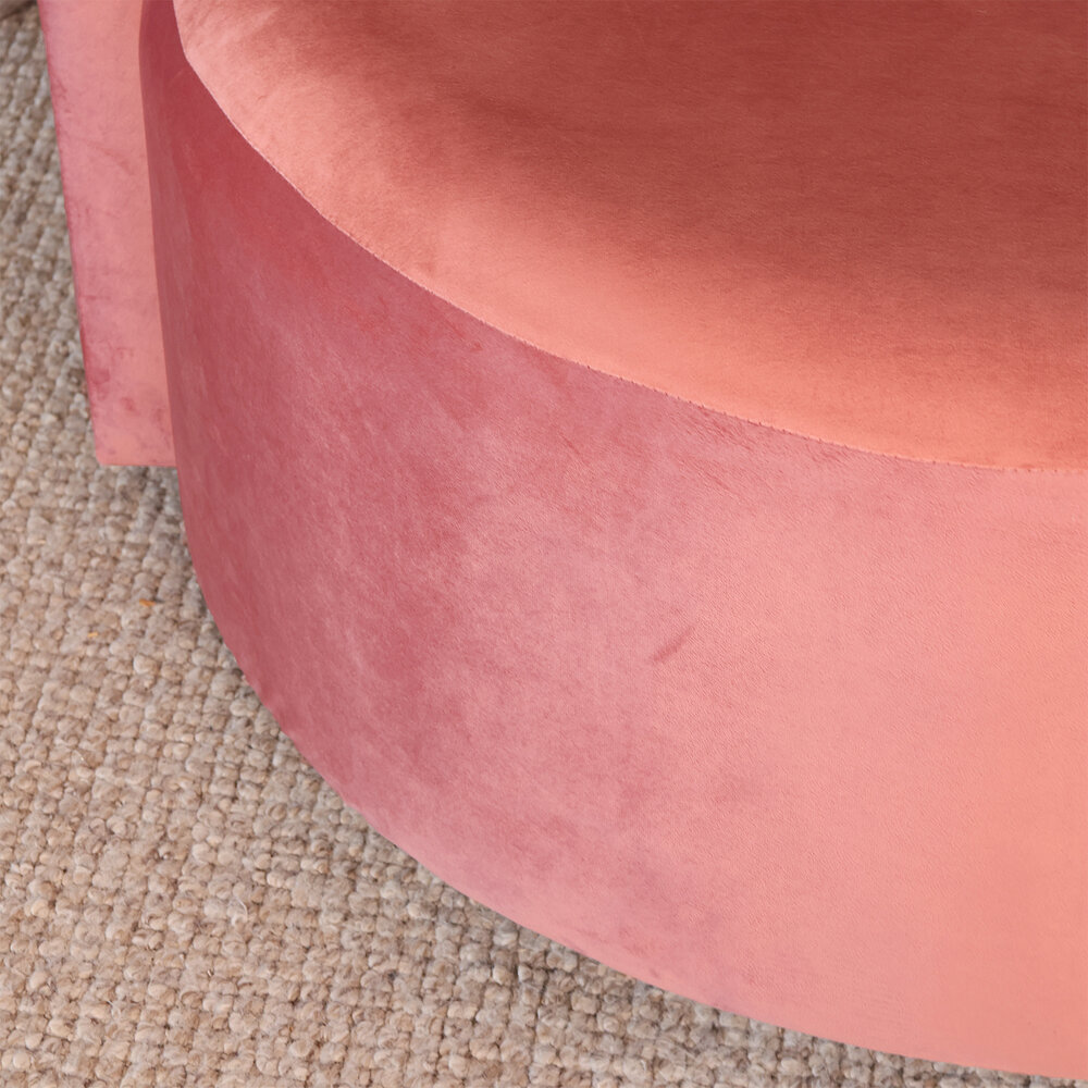 Fauteuil loveseat velvet oud roze draaibare fauteuil