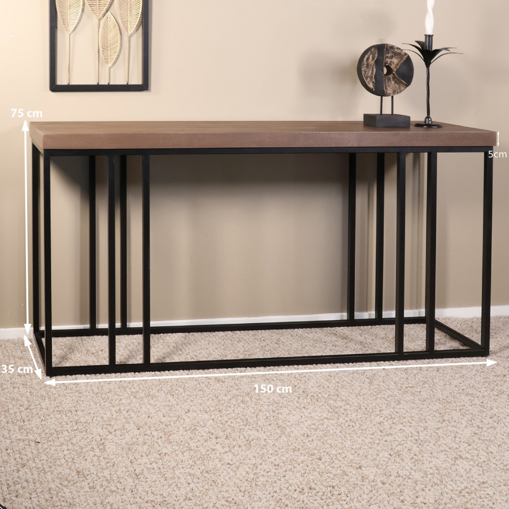 Bijzettafel mangohout Don 150cm walnoot